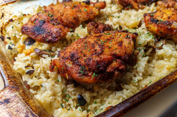 Braised lemony chicken and rice